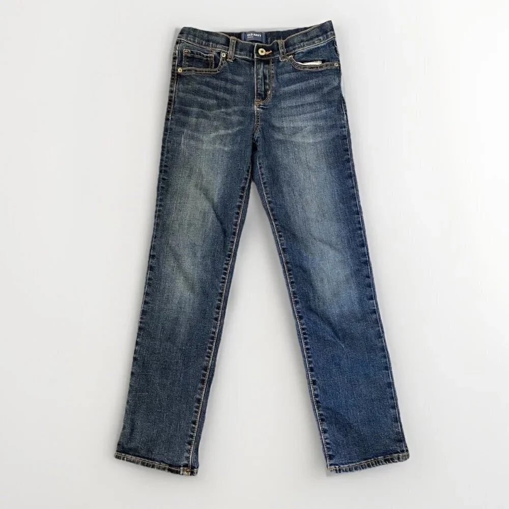 Old Navy Kids Karate Jeans Size 12 Regular Blue Stretch Expandable Waist EUC
